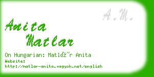 anita matlar business card